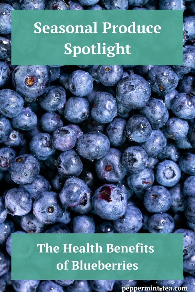 Closeup photo of blueberries as an example of the health benefits of blueberries.